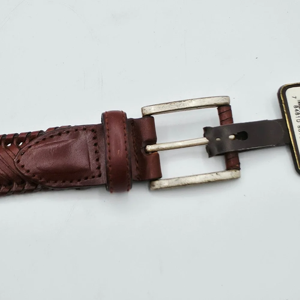 Nocona Belt Co Braided Leather Belt Men 30 Mahogany Brown Western Americana Barn